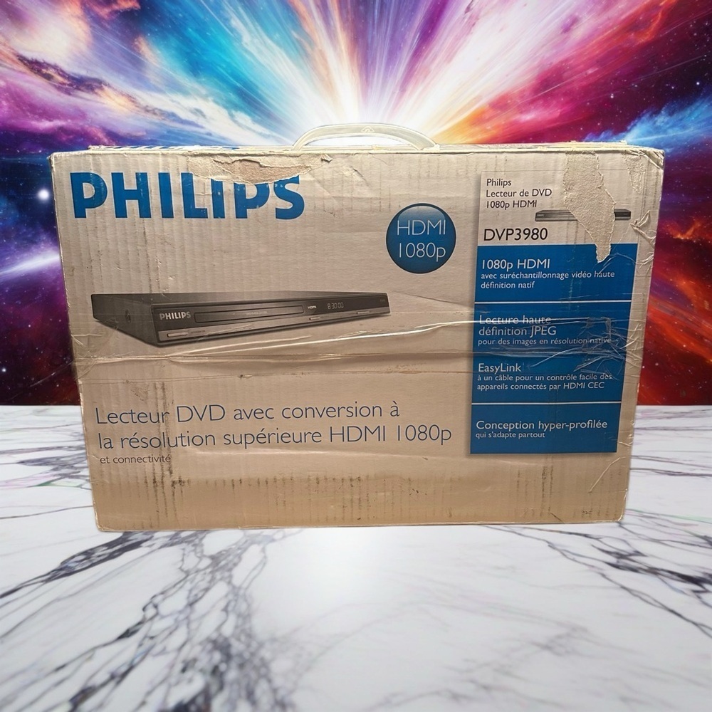 New In Box PHILIPS DVP-3980 DVD player playback with 1080p HDMI upconversion